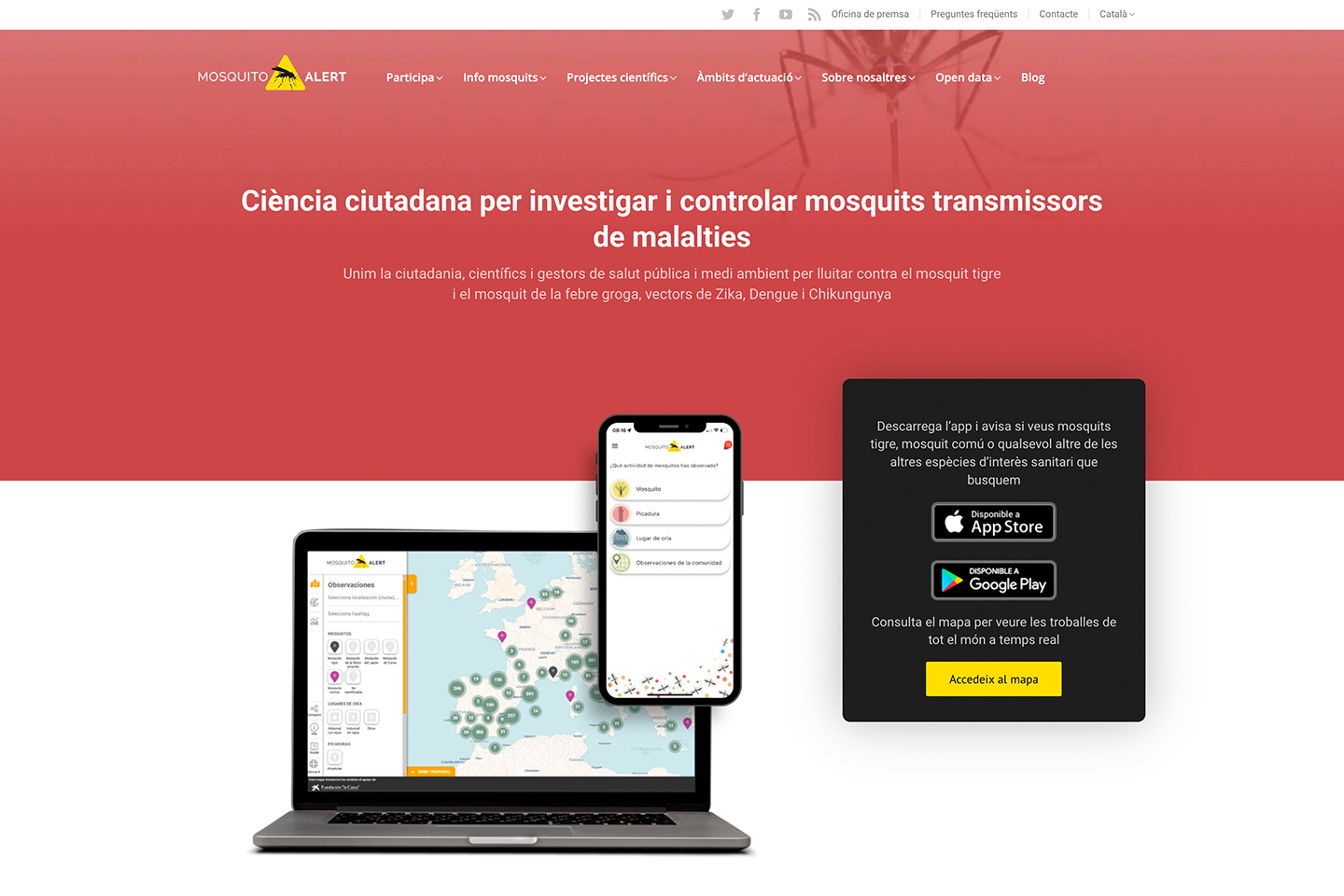La descoberta Captura web Mosquito Alert